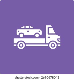 Icono de Vector de remolque de automóviles. Se puede utilizar para aplicaciones de impresión, móviles y de Web.
