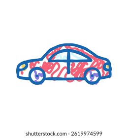 car toy child baby kid doodle icon sketch vector. car toy child baby kid sign. isolated symbol illustration
