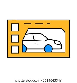 car toy child line icon vector. car toy child sign. isolated symbol illustration