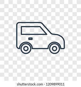 Car toy concept vector linear icon isolated on transparent background, Car toy concept transparency concept in outline style