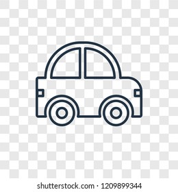 Car toy concept vector linear icon isolated on transparent background, Car toy concept transparency concept in outline style