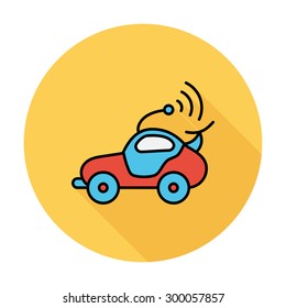 Car toy icon. Flat vector related icon whit long shadow for web and mobile applications. It can be used as - logo, pictogram, icon, infographic element. Vector Illustration. 
