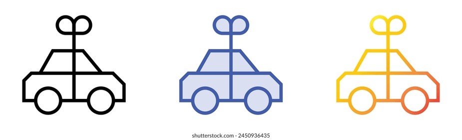 car toy icon. Linear, Blue Fill and Gradient Style Design Isolated On White Background