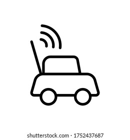 Coche, icono de juguete. Línea simple, contorno de elementos vectores de iconos de kindergarten para ui y ux, sitio web o aplicación móvil
