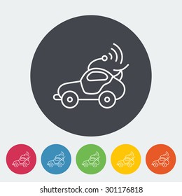 Car toy icon. Thin line flat vector related icon for web and mobile applications. It can be used as - logo, pictogram, icon, infographic element. Vector Illustration. 