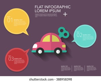 Car toy icon , Vector flat long shadow design.Children's toys  infographic,eps10