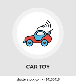 Car toy icon vector. Flat icon isolated on the white background. Editable EPS file. Vector illustration.
