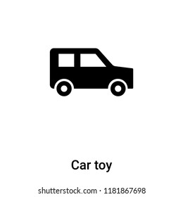 Car toy icon vector isolated on white background, logo concept of Car toy sign on transparent background, filled black symbol