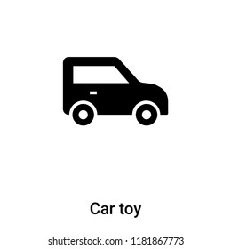 Car toy icon vector isolated on white background, logo concept of Car toy sign on transparent background, filled black symbol