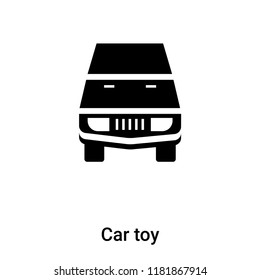 Car toy icon vector isolated on white background, logo concept of Car toy sign on transparent background, filled black symbol