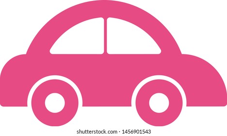 car toy kid isolated icon. Pink car vector illustration