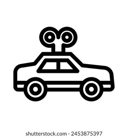 car toy line icon illustration vector graphic. Simple element illustration vector graphic, suitable for app, websites, and presentations isolated on white background