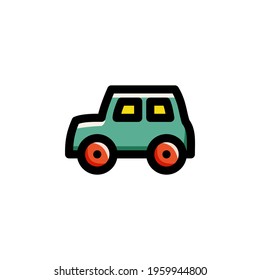 Car Toy Outline Icon Logo Vector Illustration
