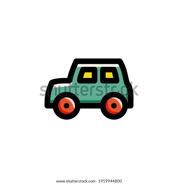 Car Toy\
Outline Icon Logo Vector\
Illustration\
