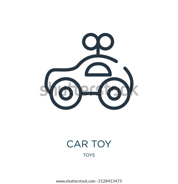 car toy thin line icon. toy, car linear
icons from toys concept isolated outline sign. Vector illustration
symbol element for web design and
apps.