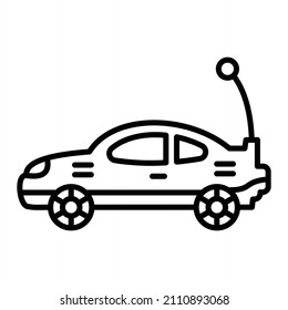 Car Toy Vector Outline Icon Isolated On White Background
