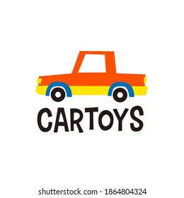 ilustración del icono del vector del logotipo de juguetes de coche