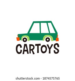 ilustración del icono del vector del logotipo de juguetes de coche