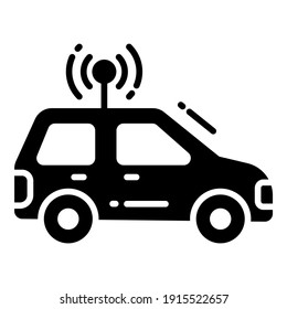 Car Tracker glyph icon, map and location icon.