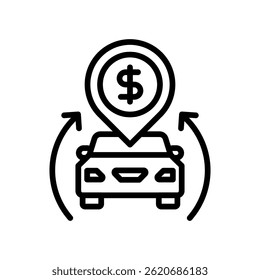 Autohandel Symbol Linie Vektorgrafik