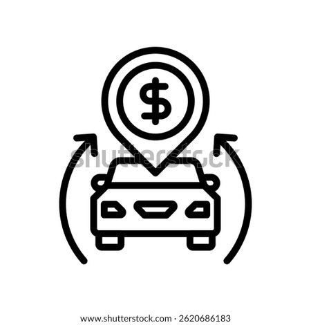 Car Trade Icon Line Vector Illustration