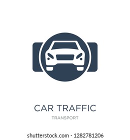 car traffic icon vector on white background, car traffic trendy filled icons from Transport collection, car traffic vector illustration