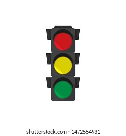 car traffic light in flat style with shadow