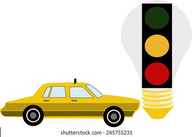 car and traffic lights