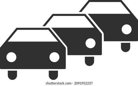 Car traffic vector illustration on a white background. An isolated flat icon illustration of car traffic.
