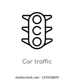 car traffic vector line icon. Simple element illustration. car traffic outline icon from transport concept. Can be used for web and mobile