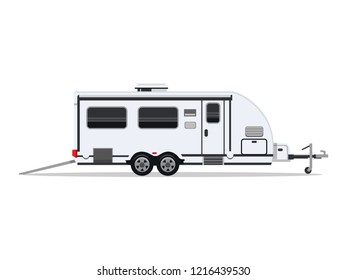 CAR TRAILER FLAT ILLUSTRATION VECTOR ISOLATED