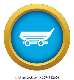 Car trailer icon blue vector isolated on white background for any design