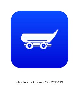 Car trailer icon digital blue for any design isolated on white vector illustration