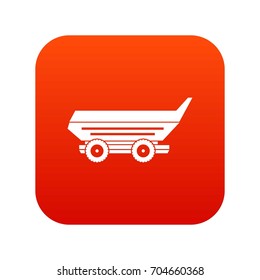 Car trailer icon digital red for any design isolated on white vector illustration