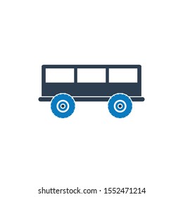 Car trailer Icon. Flat Style vector EPS.