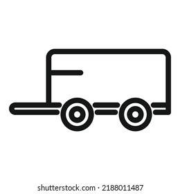 vector de contorno del icono del remolque de automóvil. Mecánico automático. Pieza de repuesto