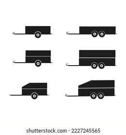 Car trailer icon set. Vector drawing. Vector illustration svg