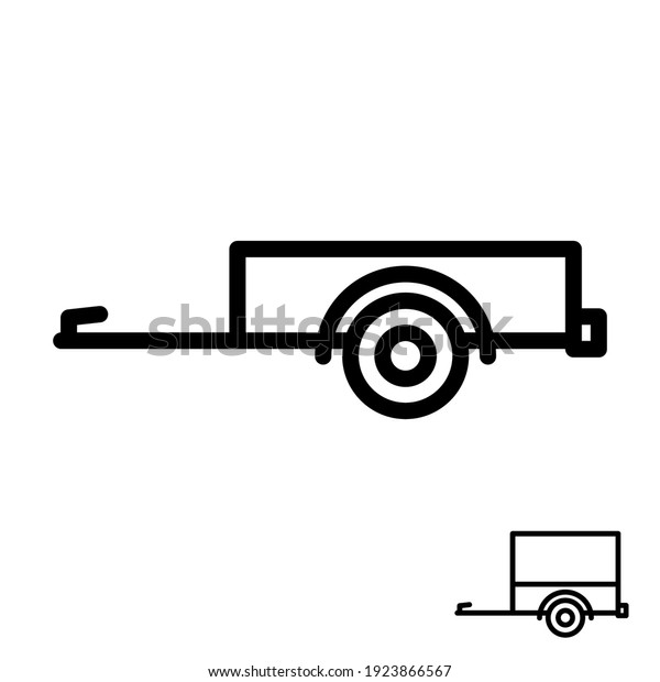 Car Trailer Icon Side View Black Stock Vector (Royalty Free) 1923866567 ...