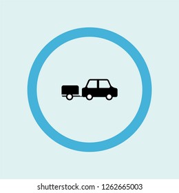 car with trailer icon symbol. Premium quality isolated car with trailer vector icon in trendy style. car with trailer element.