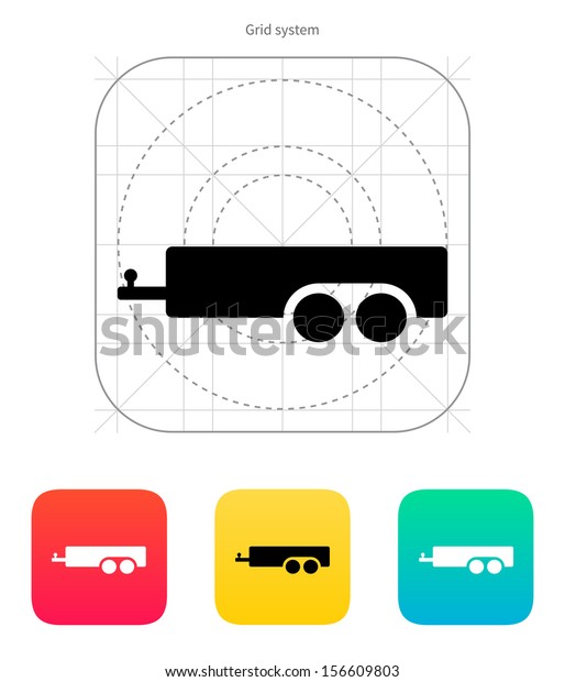 Car trailer icon.
Vector illustration.