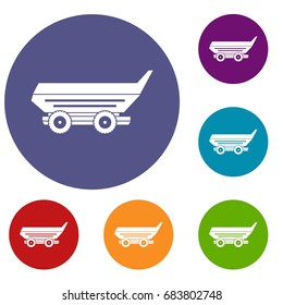 Car trailer icons set