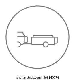 Car with trailer line icon.