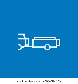 Car with trailer line icon.