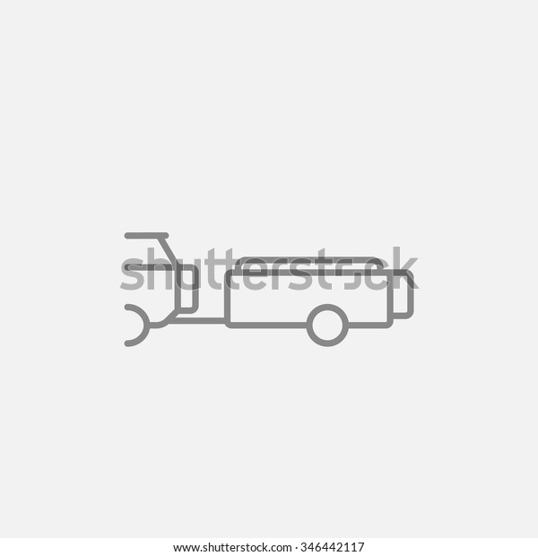 Car\
with trailer line icon for web, mobile and infographics. Vector\
dark grey icon isolated on light grey\
background.