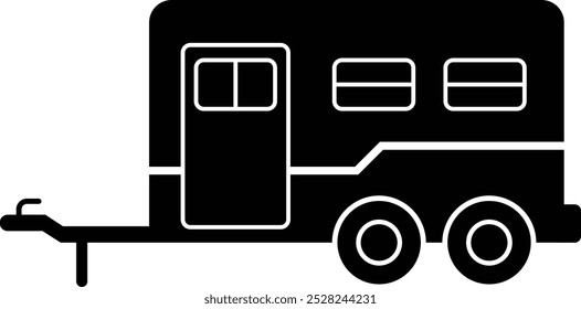 Car Trailer. Simple Transportation Icon