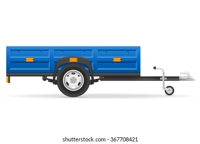 car trailer for the transportation of goods vector illustration isolated on white background