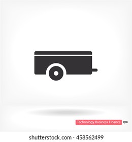 Car Trailer  Vector Icon 10 EPS