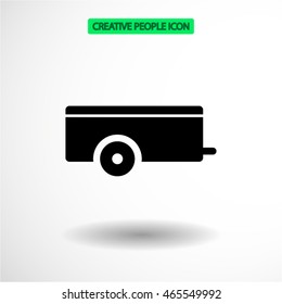 Car trailer  Vector icon 10 EPS