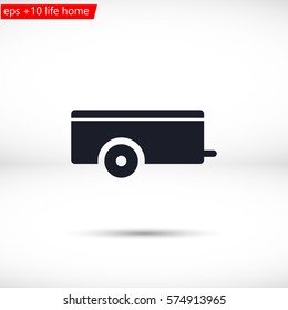 Car Trailer  Vector Icon 10 EPS