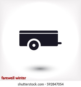 Car trailer  Vector icon 10 EPS